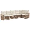 vidaXL Ensemble de canap&eacute; de jardin 6 pc Beige polyrotin