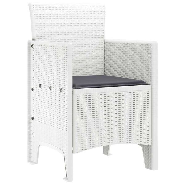 vidaXL Chaise de jardin 4 pcs Blanc 53 x 49 x 85 cm PP