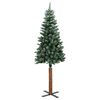 vidaXL Sapin de Noël mince bois véritable et neige blanche vert 180 cm