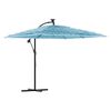 vidaXL Parasol de jardin avec m&acirc;t en acier bleu 246x246x230 cm