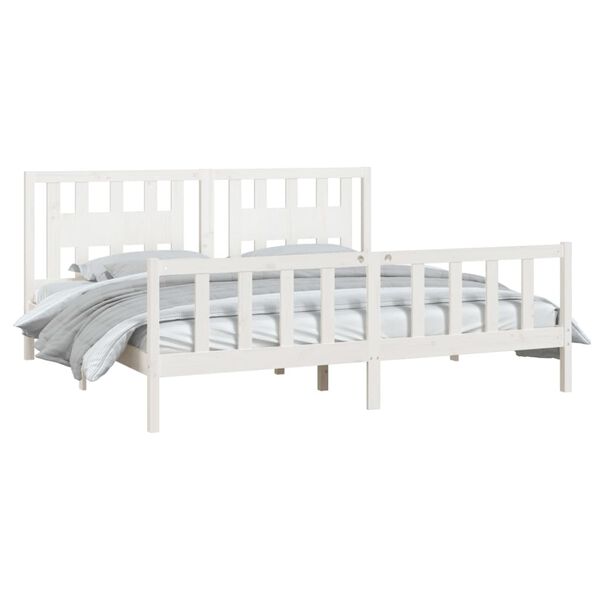 vidaXL Cadre de lit sans matelas blanc bois massif de pin 200x200 cm