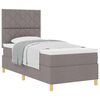 vidaXL Lit &agrave; ressorts avec matelas Taupe 90 x 190 cm tissu