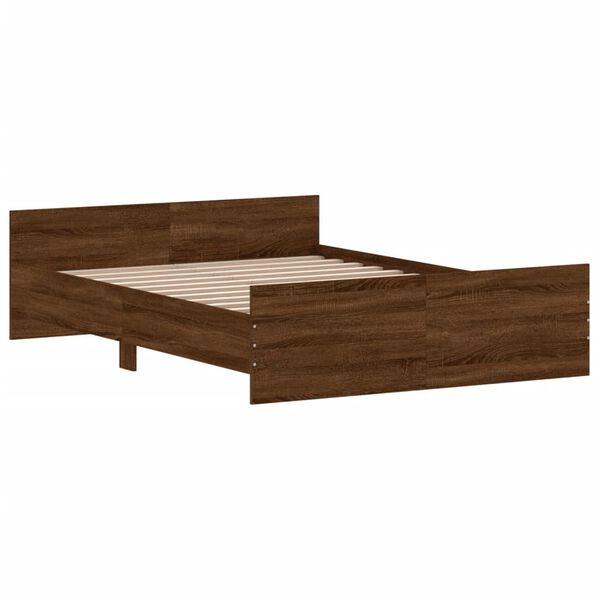 vidaXL Cadre de lit sans matelas ch&ecirc;ne marron 135x190 cm