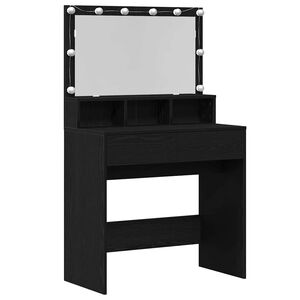 vidaXL Table de Toilette avec tiroir Ch&ecirc;ne noir 80 x 41 x 134,5 cm