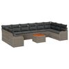 vidaXL Ensemble de canap&eacute; de jardin 10 pc Gris polyrotin