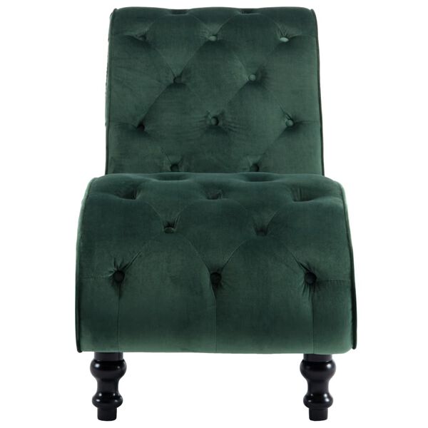 vidaXL Chaise longue Velours Vert
