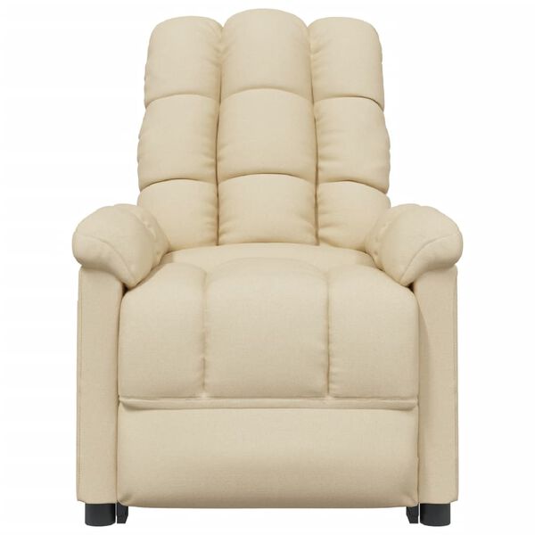 vidaXL Fauteuil inclinable Cr&egrave;me Tissu