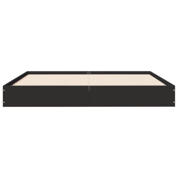 vidaXL Cadre de lit sans matelas noir 120x190 cm bois d'ing&eacute;nierie