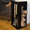 Esschert Design Stockage de bois et outil de chemin&eacute;e Noir Acier FF407
