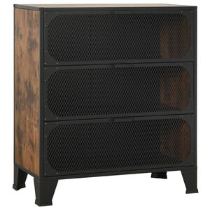 vidaXL Armoire de rangement Marron rustique 72x36x82 cm M&eacute;tal et MDF