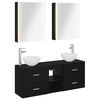 vidaXL Ensemble d'armoire de salle de bain 5 pc Ch&ecirc;ne noir
