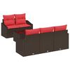 vidaXL Ensemble de Canap&eacute;s 6 pc 3-Nombre de places Marron et rouge