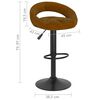vidaXL Tabourets de bar lot de 2 marron velours