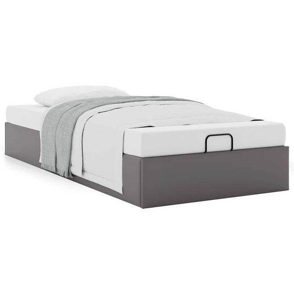 vidaXL Cadre de lit ottoman sans matelas gris 90x200 cm similicuir