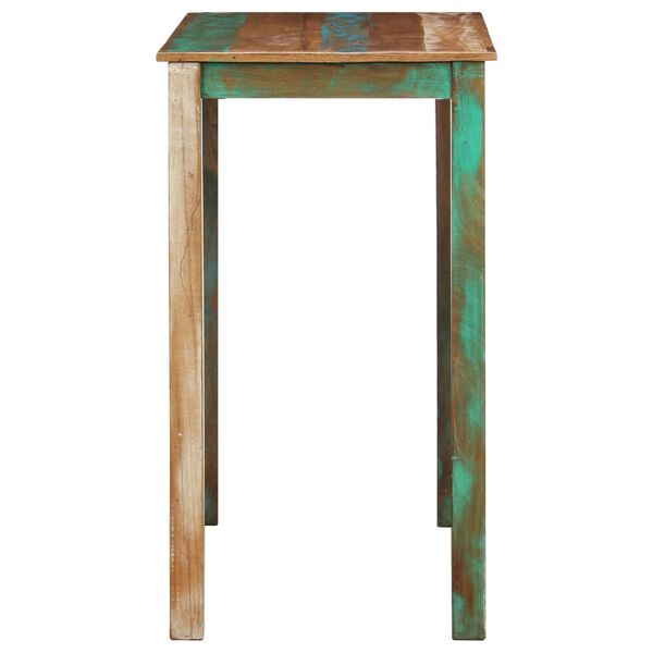vidaXL Ensemble de bar 5 pcs Bois de r&eacute;cup&eacute;ration et cuir v&eacute;ritable
