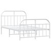 vidaXL Cadre de lit m&eacute;tal sans matelas et pied de lit blanc 120x190 cm