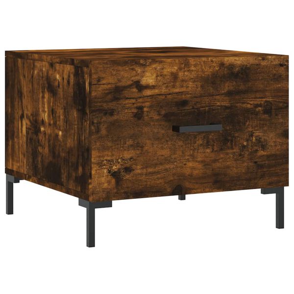 vidaXL Table basse Ch&ecirc;ne fum&eacute; 50x50x40 cm Bois d'ing&eacute;nierie