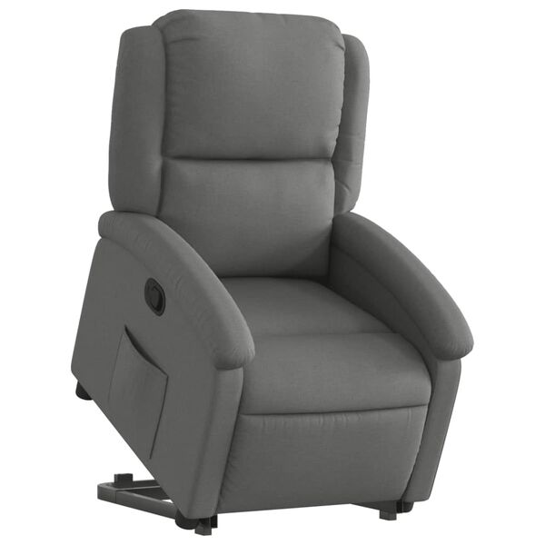 vidaXL Fauteuil inclinable Gris fonc&eacute; Tissu