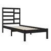 vidaXL Cadre de lit sans matelas noir bois massif 75x190 cm