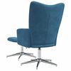vidaXL Chaise de relaxation avec tabouret Bleu Velours