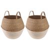 vidaXL Pot de plante avec poign&eacute;es 2 pc Blanc &Oslash; 32 x 32 cm