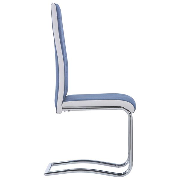 vidaXL Chaises &agrave; manger cantilever lot de 4 bleu tissu