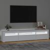 vidaXL Meuble TV avec lumières LED Blanc 195x35x40 cm