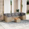 vidaXL Salon de jardin avec coussins 8 pcs beige r&eacute;sine tress&eacute;e