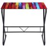 Bureau en verre &agrave; motif d'arc-en-ciel