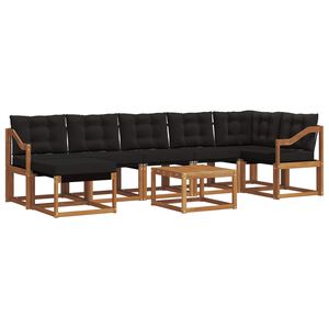 vidaXL Ensemble de canap&eacute;s d'ext&eacute;rieur 8 pc Naturel et Noir