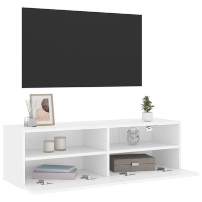 vidaXL Meuble TV mural blanc 100x30x30 cm bois d'ingénierie