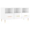 vidaXL Meuble TV Blanc brillant 102x36x50 cm Bois d'ing&eacute;nierie