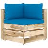 vidaXL Salon de jardin 5 pcs avec coussins Bois impr&eacute;gn&eacute; de vert