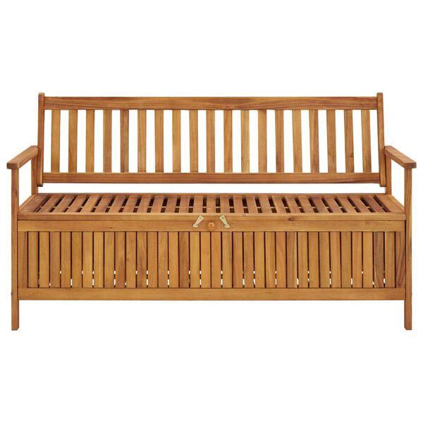 vidaXL Banc de rangement de jardin 148 cm bois d'acacia solide