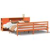 vidaXL Lit biblioth&egrave;que sans matelas cire marron 200x200 cm pin massif