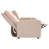 vidaXL Fauteuil inclinable avec porte-gobelet 4 places Cr&egrave;me Tissu