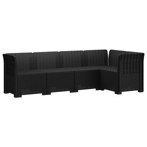 vidaXL Canap&eacute; de Jardin 5 Places Aspect Rotin PP Anthracite