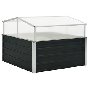 vidaXL Serre Anthracite 100x100x77 cm Acier galvanis&eacute;