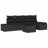 vidaXL Ensemble de canap&eacute; de jardin 6 pc Noir polyrotin