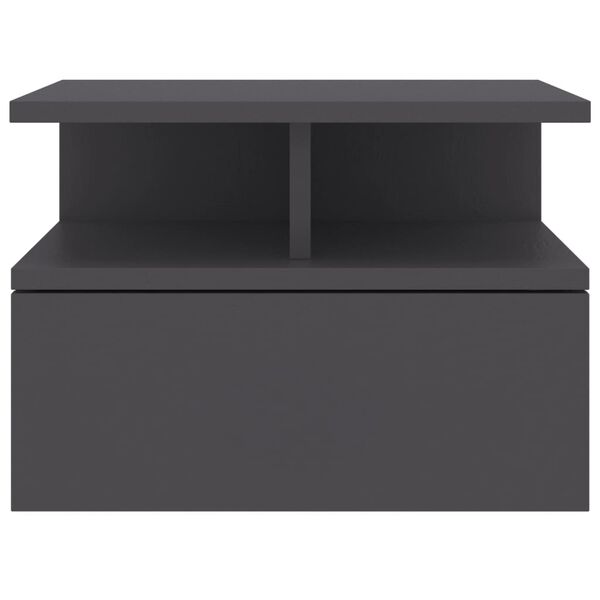 vidaXL Tables de chevet flottantes 2 pcs Gris Bois d'ingénierie