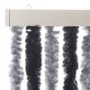 vidaXL Rideau anti-mouches gris et noir 90x220 cm chenille