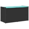 vidaXL Banc de rangement ext&eacute;rieur coussin noir 100 cm r&eacute;sine tress&eacute;e