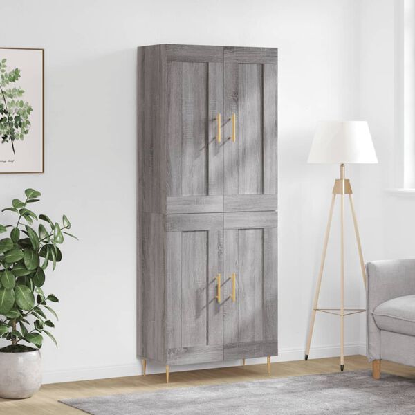 vidaXL Buffet haut Sonoma gris 69,5x34x180 cm Bois d'ing&eacute;nierie