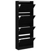 vidaXL Armoire &agrave; chaussures noir 60x21x163,5 cm bois d'ing&eacute;nierie