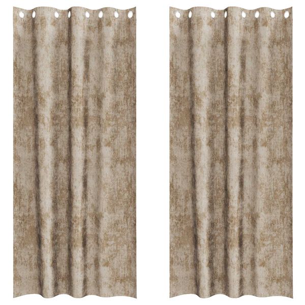 vidaXL Rideaux en velours 2 pcs Champagne 245 x 140 cm Velours