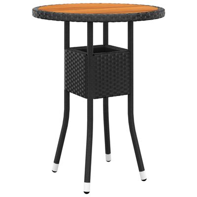 vidaXL Mobilier à dîner de jardin 3 pcs Résine tressée Noir