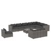 vidaXL Salon de jardin 11 pcs avec coussins R&eacute;sine tress&eacute;e Gris