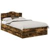 vidaXL Cadre de lit Ch&ecirc;ne fum&eacute; 135 x 190 cm Bois Ing&eacute;nierie