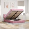 VidaXL Cadre de lit ottoman avec matelas rose 140x200 cm velours