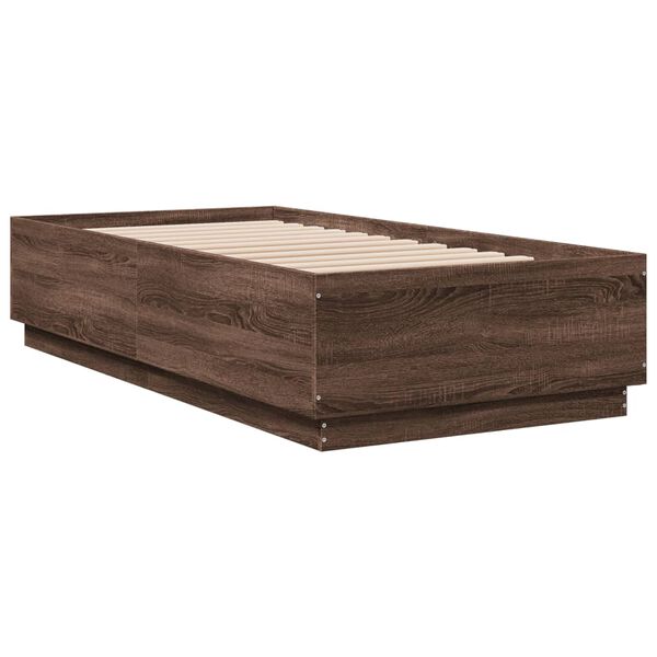 vidaXL Cadre de lit sans matelas ch&ecirc;ne marron 90x190 cm